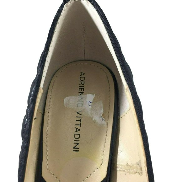 Adrienne Vittadini Jantine High Heel Shoes Womens 9 M Black Quilted Fine Leather - Picture 8 of 12
